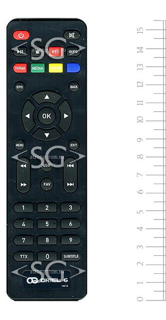Пульт дистанционного управления для ORIEL ПДУ- 6 для DVB-T2-ресиверов 302/302D/312 /orig./