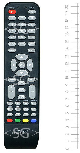 Пульт дистанционного управления для SUPRA TV-DVD7 (для тв STV-LC27270F) / FUSION TV-1 (FLTV-32L22B)