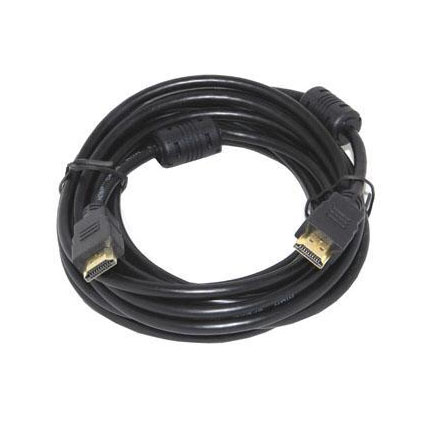 Шнур штекер HDMI - штекер HDMI 2 фильтра, 7,5 мм golden pin 10 м.