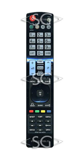 Пульт дистанционного управления для LG AKB72914004 с подсветкой (= LG AKB72914206, AKB72914208 без подсветки)