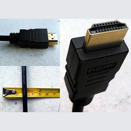 Шнур штекер HDMI - штекер HDMI v1.4 1,8 м. OD5.5mm (без фильтров) черный/gold pin