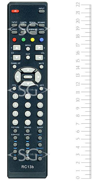 Пульт дистанционного управления для SUPRA RC13b чёрный tv+dvd (= RC14b/ RC2b /RC16bчёрный /RC13A белый )