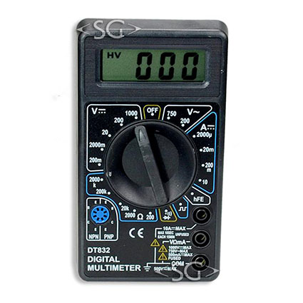 Мультиметр (тестер) цифровой DT832, 750V/10A, 3.5 разрядный ж/к дисплей