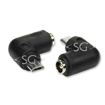 Переходник гнездо 5,5/2,5 мм на штекер USB micro угловой