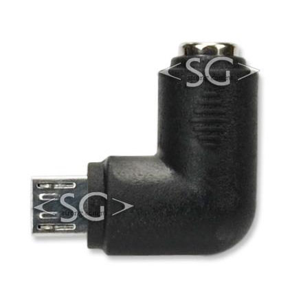 Переходник гнездо 5,5/2,5 мм на штекер USB micro угловой