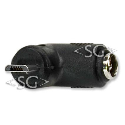 Переходник гнездо 5,5/2,5 мм на штекер USB micro угловой