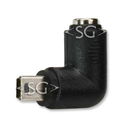Переходник гнездо 5,5/2,5 мм на штекер USB mini угловой