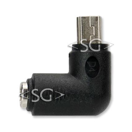 Переходник гнездо 5,5/2,5 мм на штекер USB mini угловой