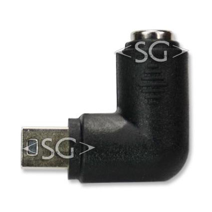 Переходник гнездо 5,5/2,5 мм на штекер USB mini угловой