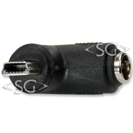 Переходник гнездо 5,5/2,5 мм на штекер USB mini угловой