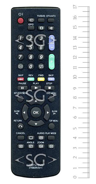Пульт дистанционного управления для SHARP 076B0RV011 tv+dvd LC-22DV200RU, LC-19DV200RU, LC-26DV200RU, LC-32DV200RU и др.