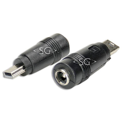 Переходник гнездо 5,5/2,1 мм на штекер USB mini прямой