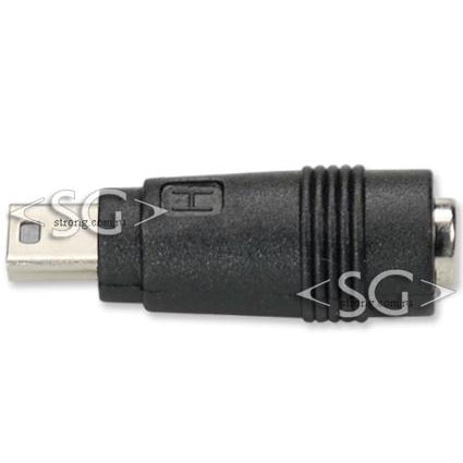 Переходник гнездо 5,5/2,5 мм на штекер USB mini прямой