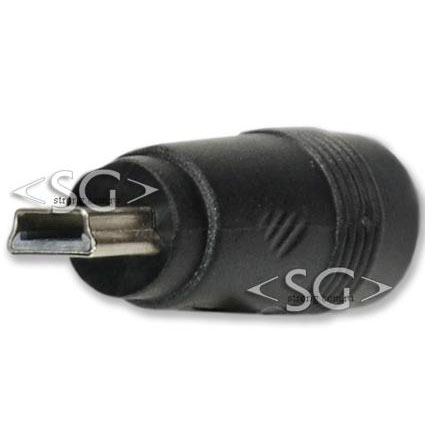 Переходник гнездо 5,5/2,5 мм на штекер USB mini прямой