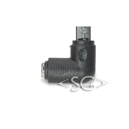 Переходник гнездо 5,5/2,1 мм на штекер USB micro угловой