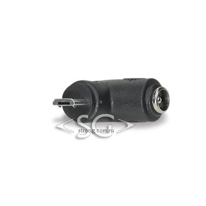 Переходник гнездо 5,5/2,1 мм на штекер USB micro угловой
