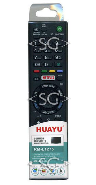 Пульт дистанционного управления для SONY universal RM-L1275 (корпус типа RMT-TX101D 3D, NETFLIX) блистер