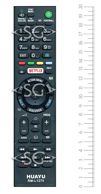Пульт дистанционного управления для SONY universal RM-L1275 (корпус типа RMT-TX101D 3D, NETFLIX) блистер