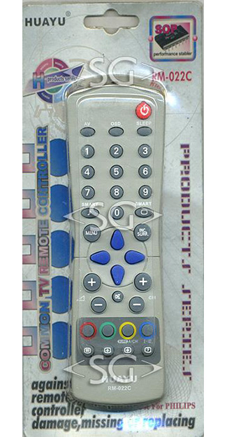 Пульт дистанционного управления для PHILIPS universal RM-022C (C-1) (корпус типа RC2835/01 белый) блистер